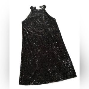 Black Sequin Mini Dress